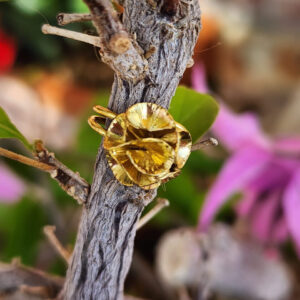 Handcrafted Floral Ear Cuff 24k gold-plated bronze adjustable artisan jewelry detail