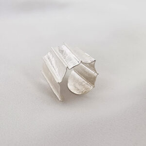 Folded Silhouette Ring sterling silver 950 artisan jewelry side view